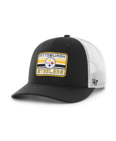 【送料無料】 47ブランド メンズ 帽子 アクセサリー Men's Black, White Pittsburgh Steelers Drifter Adjustable Trucker Hat Black, White