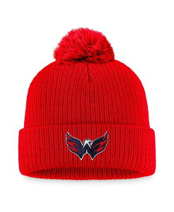 �t�@�i�e�B�N�X �����Y �A�N�Z�T���[ �X�q �L���b�v �j�b�g ���S Fanatics Men's Red Washington Capitals Core Primary Logo Cuffed Knit Hat with Pom Red ���b�h