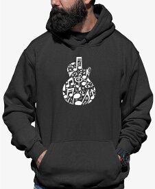 【送料無料】 エルエーポップアート メンズ パーカー・スウェット アウター Men's Music Notes Guitar Word Art Hooded Sweatshirt Dark Gray