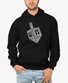 【送料無料】 エルエーポップアート メンズ パーカー・スウェット アウター Men's Hanukkah Dreidel Word Art Hooded Sweatshirt Black