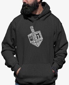 【送料無料】 エルエーポップアート メンズ パーカー・スウェット アウター Men's Hanukkah Dreidel Word Art Hooded Sweatshirt Dark Gray