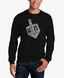 【送料無料】 エルエーポップアート メンズ パーカー・スウェット アウター Men's Hanukkah Dreidel Word Art Crewneck Sweatshirt Black