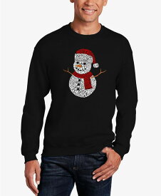 【送料無料】 エルエーポップアート メンズ パーカー・スウェット アウター Men's Christmas Snowman Word Art Crewneck Sweatshirt Black