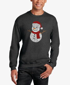 【送料無料】 エルエーポップアート メンズ パーカー・スウェット アウター Men's Christmas Snowman Word Art Crewneck Sweatshirt Dark Gray