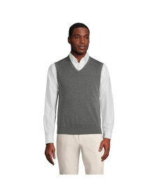 【送料無料】 ランズエンド メンズ ニット・セーター アウター Men's Fine Gauge Supima Cotton Sweater Vest Charcoal heather