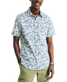 【送料無料】 ナウティカ メンズ シャツ トップス Men's Classic-Fit Printed Short-Sleeve Shirt Oatmeal