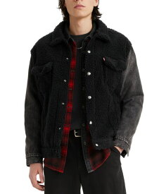 【送料無料】 リーバイス メンズ ジャケット・ブルゾン アウター Men's Relaxed Fit Hybrid Trucker Jacket Black 30 Days Of Night Hybrid Sherpa