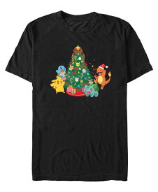 【送料無料】 フィフスサン メンズ Tシャツ トップス Men's Pokemon Christmas Tree Short Sleeves T-shirt Black