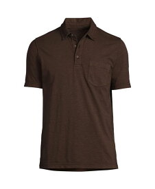 【送料無料】 ランズエンド メンズ ポロシャツ トップス Men's Short Sleeve Slub Pocket Polo Shirt Rich coffee