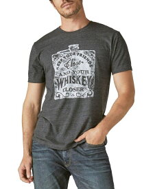 【送料無料】 ラッキーブランド メンズ Tシャツ トップス Men's Keep Your Friends Close Whiskey Crewneck T-shirt Jet Black