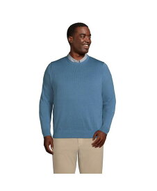 【送料無料】 ランズエンド メンズ ニット・セーター アウター Men's Big and Tall Fine Gauge Supima Cotton Crewneck Sweater Muted blue