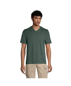 【送料無料】 ランズエンド メンズ Tシャツ トップス Men's Super-T Short Sleeve V-Neck T-Shirt Deep woodland green