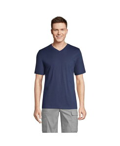 �����Y�G���h �����Y �g�b�v�X T�V���c V�l�b�N �V���c Lands' End Men's Super-T Short Sleeve V-Neck T-Shirt Radiant navy �l�C�r�[