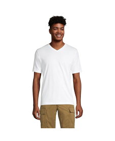【送料無料】 ランズエンド メンズ Tシャツ トップス Men's Super-T Short Sleeve V-Neck T-Shirt White