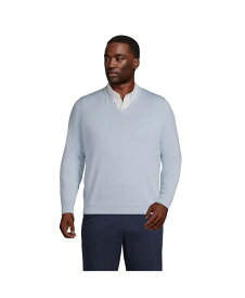 【送料無料】 ランズエンド メンズ ニット・セーター アウター Men's Big and Tall Classic Fit Fine Gauge Supima Cotton V-neck Sweater Soft blue haze