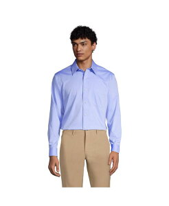 �����Y�G���h �����Y �g�b�v�X �V���c Lands' End Men's Solid No Iron Supima Pinpoint Straight Collar Dress Shirt Light blue �u���[