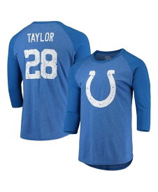 【送料無料】 マジェスティック メンズ Tシャツ トップス Men's Threads Jonathan Taylor Royal Indianapolis Colts Name and Number Team Colorway Tri-Blend 3/4 Raglan Sleeve Player T-shirt Royal