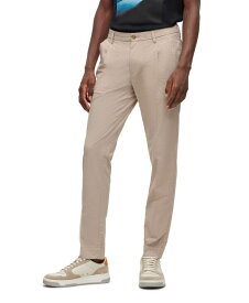 【送料無料】 ヒューゴボス メンズ カジュアルパンツ ボトムス Men's Patterned Slim-Fit Trousers Medium Beige