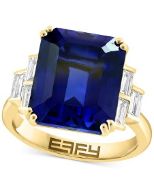 【送料無料】 エフィー レディース リング アクセサリー EFFY&reg; Lab Grown Sapphire (12-3/4 ct. t.w.) & Lab Grown Diamond (5/8 ct. t.w.) Statement Ring in 14k Gold 14K Gold