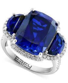 【送料無料】 エフィー レディース リング アクセサリー EFFY&reg; Lab Grown Sapphire (12-5/8 ct. t.w.) & Lab Grown Diamond (1/3 ct. t.w.) Halo Statement Ring in 14k Gold (Also in Lab Grown Ruby & Lab Grown Emerald) Sapphire
