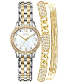 【送料無料】 ジョーンズニューヨーク レディース 腕時計 アクセサリー Women's Stainless Steel Bracelet Watch Gift Set 30mm Two Tone