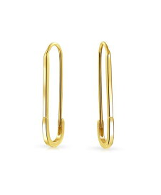 【送料無料】 ブリング レディース ピアス・イヤリング アクセサリー Inspirational Symbol Safety Pin Threader Drop Earrings Lapel Pin Brooch For Women .925 Sterling Silver Gold