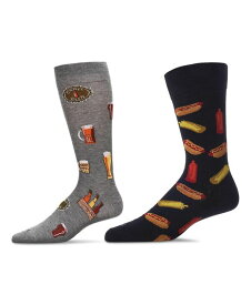 【送料無料】 メモイ メンズ 靴下 アンダーウェア Men's Pair Novelty Socks, Pack of 2 Black-Black