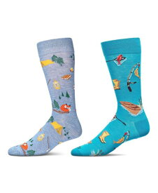 【送料無料】 メモイ メンズ 靴下 アンダーウェア Men's Pair Novelty Socks, Pack of 2 Denim Heather