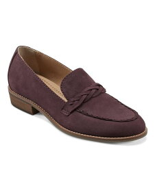 【送料無料】 アース レディース スリッポン・ローファー シューズ Women's Edie Stacked Heel Casual Slip-on Loafers Dark Red Leather