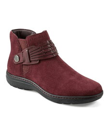 【送料無料】 アース レディース ブーツ・レインブーツ シューズ Women's Synal Woven Round Toe Flat Casual Booties Dark Red Suede