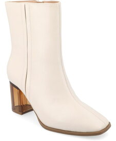 【送料無料】 ジュルネ コレクション レディース ブーツ・レインブーツ シューズ Women's Clearie Tru Comfort Foam Transparent Block Heel Square Toe Boot Bone