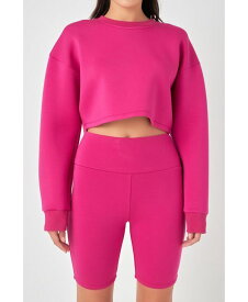 【送料無料】 グレー ラブ レディース ニット・セーター アウター Women's Loungewear Cropped Sweatshirt Fuchsia