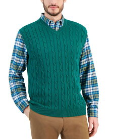 【送料無料】 クラブルーム メンズ ニット・セーター アウター Men's Cable-Knit Cotton Sweater Vest Spruce Up