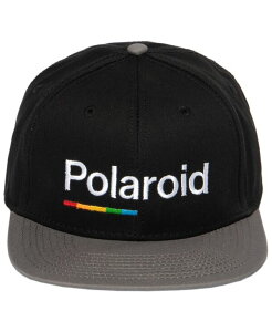 �|�����C�h �����Y �A�N�Z�T���[ �X�q �L���b�v Polaroid Men's Flat Bill Snapback Baseball Adjustable Cap Black Gray �u���b�N