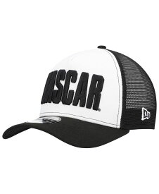 【送料無料】 ニューエラ メンズ 帽子 アクセサリー Men's Black White NASCAR 9FORTY A-Frame Trucker Snapback Hat Black, White