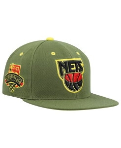 ~b`F&lX Y ANZT[ Xq W[W[ Mitchell & Ness Men's x Lids Olive New Jersey Nets Dusty NBA Draft Hardwood Classics Fitted Hat Olive I[u