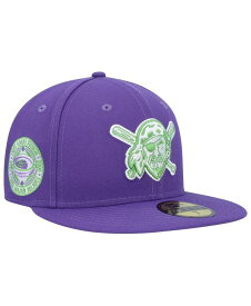 【送料無料】 ニューエラ メンズ 帽子 アクセサリー Men's Purple Pittsburgh Pirates Lime Side Patch 59FIFTY Fitted Hat Purple