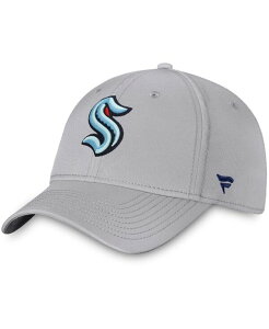 I[ZeBbN Gk GC` G wbhEFA Y ANZT[ Xq Gray Authentic NHL Headwear Fanatics Branded Men's Seattle Kraken Primary Logo Flex Cap