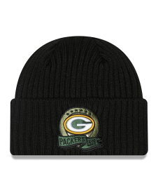【送料無料】 ニューエラ メンズ 帽子 アクセサリー Men's Black Green Bay Packers 2022 Salute To Service Knit Hat Black