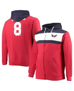 �v���t�@�C�� �����Y �A�E�^�[ �p�[�J�[�E�X�E�F�b�g �g�[�� �J���[�u���b�N �L���b�v �p�[�J�[ Profile Men's Alexander Ovechkin Red Washington Capitals Big and Tall Colorblock Full-Zip Hoodie Red ���b�h