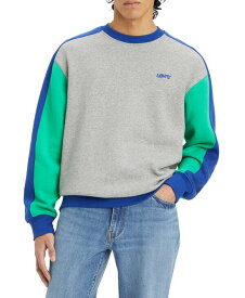 【送料無料】 リーバイス メンズ パーカー・スウェット アウター Men's Relaxed-Fit Colorblocked Logo Sweatshirt Mid Tone Grey Heather