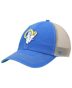 47 �u�����h �����Y �A�N�Z�T���[ �X�q '47 Brand Men's Royal Natural Los Angeles Rams Head Trawler Trucker Clean Up Snapback Hat Royal Natural