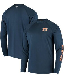 【送料無料】 コロンビア メンズ Tシャツ トップス Men's PFG Navy Auburn Tigers Terminal Tackle Omni-Shade Long Sleeve T-shirt Navy