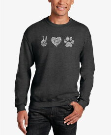 【送料無料】 エルエーポップアート メンズ パーカー・スウェット アウター Men's Peace Love Dogs Word Art Crew Neck Sweatshirt Dark Gray