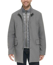 【送料無料】 コールハーン メンズ ジャケット・ブルゾン アウター Men's Wool Twill Stand Collar Topper with Nylon Bib Coat Light Grey
