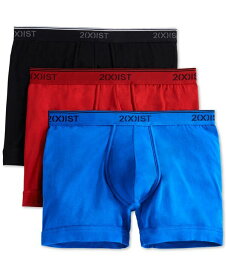 【送料無料】 ツーイグジスト メンズ ボクサーパンツ アンダーウェア Men's Cotton Stretch Boxer Briefs 3-Pack Blue/Red/Black