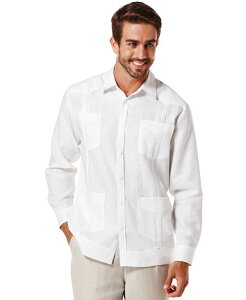 �L���[�o�x�� �����Y �g�b�v�X �V���c ���l�� Cubavera Men's 100% Linen Long Sleeve 4 Pocket Guayabera Shirt Bright White �z���C�g