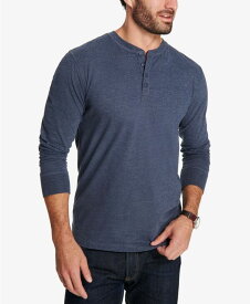 【送料無料】 ウェザープルーフ メンズ Tシャツ トップス Men's Long Sleeve Brushed Jersey Henley T-shirt Maritime Blue