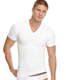 【送料無料】 ツーイグジスト メンズ Tシャツ トップス Men's Shapewear V-Neck T-Shirt White