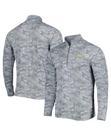 【送料無料】 アンティグア メンズ パーカー・スウェット アウター Men's Gray Los Angeles Chargers Brigade Quarter-Zip Sweatshirt Gray